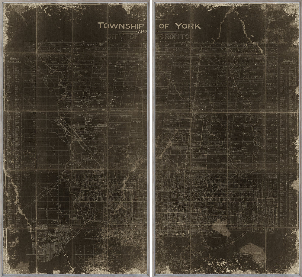 Map – Township of York, art print (glass framed), full view