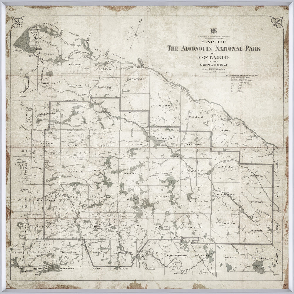 Algonquin Park Survey, art print (glass framed), full view