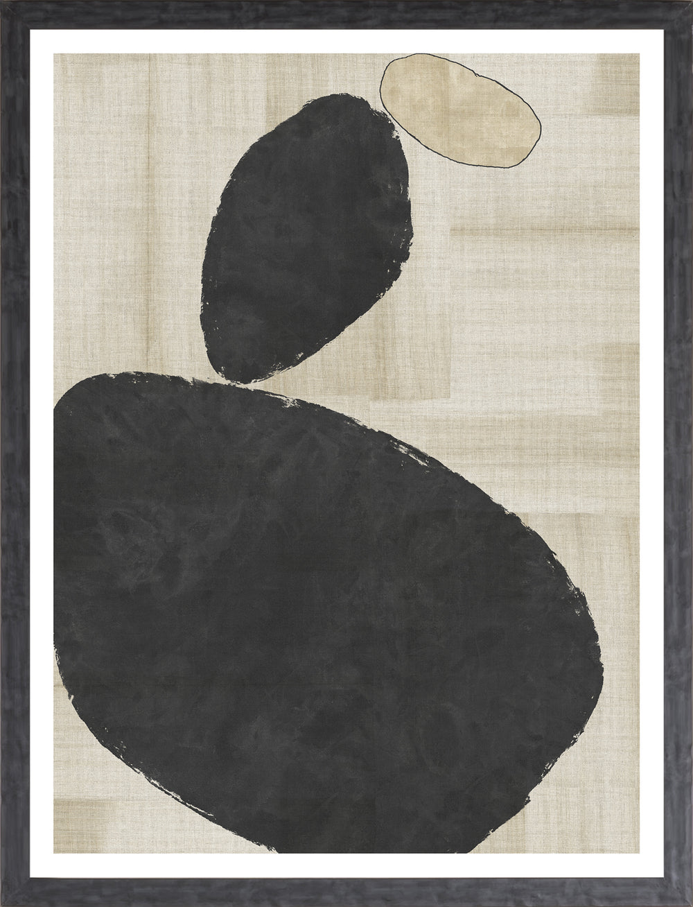 Balanced Stones Abstract, art print (glass framed), full view