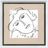 Gestural Face Sketch, art print (glass framed), full view