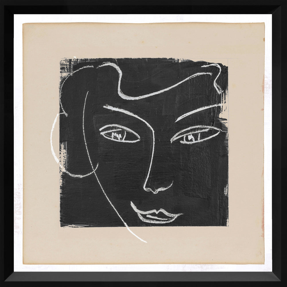 Chalk Face Study No. 2, art print (glass framed), full view