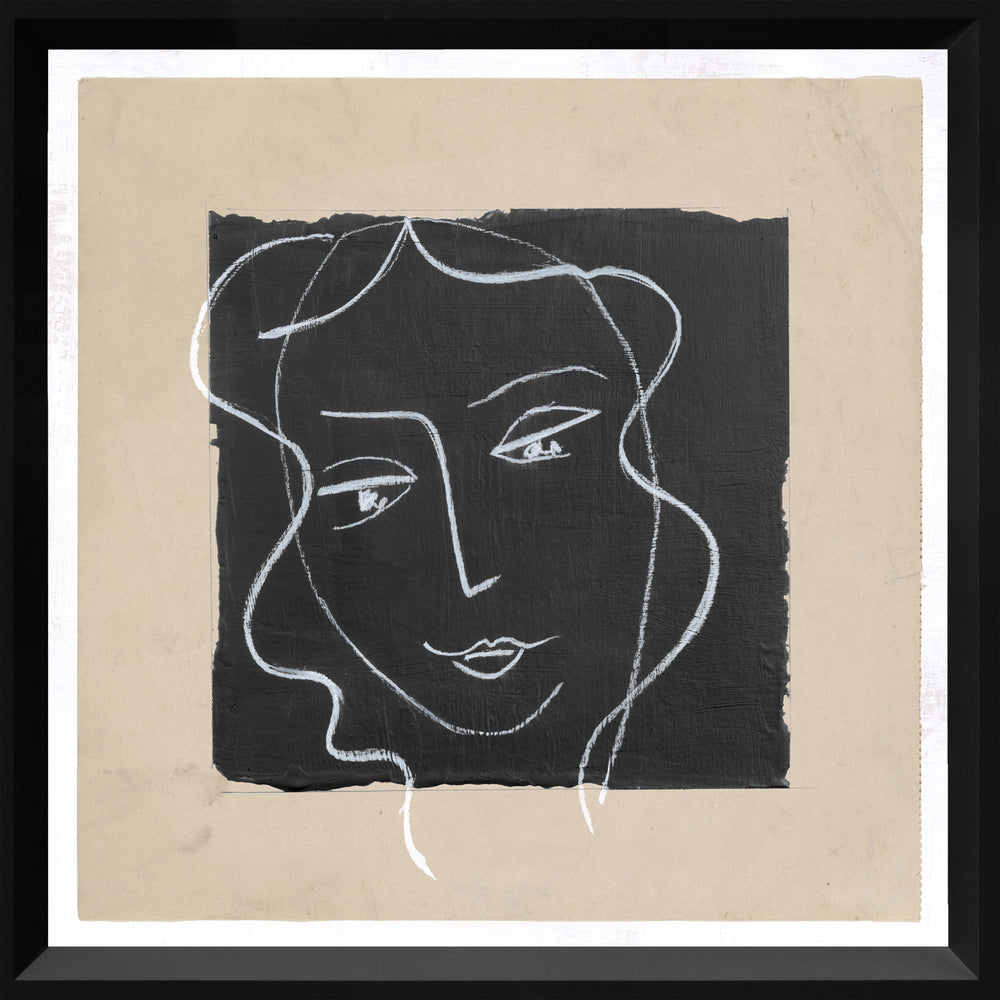 Chalk Face Study, art print (glass framed), full view