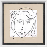 Sketched Feminine Gaze, art print (glass framed), full view