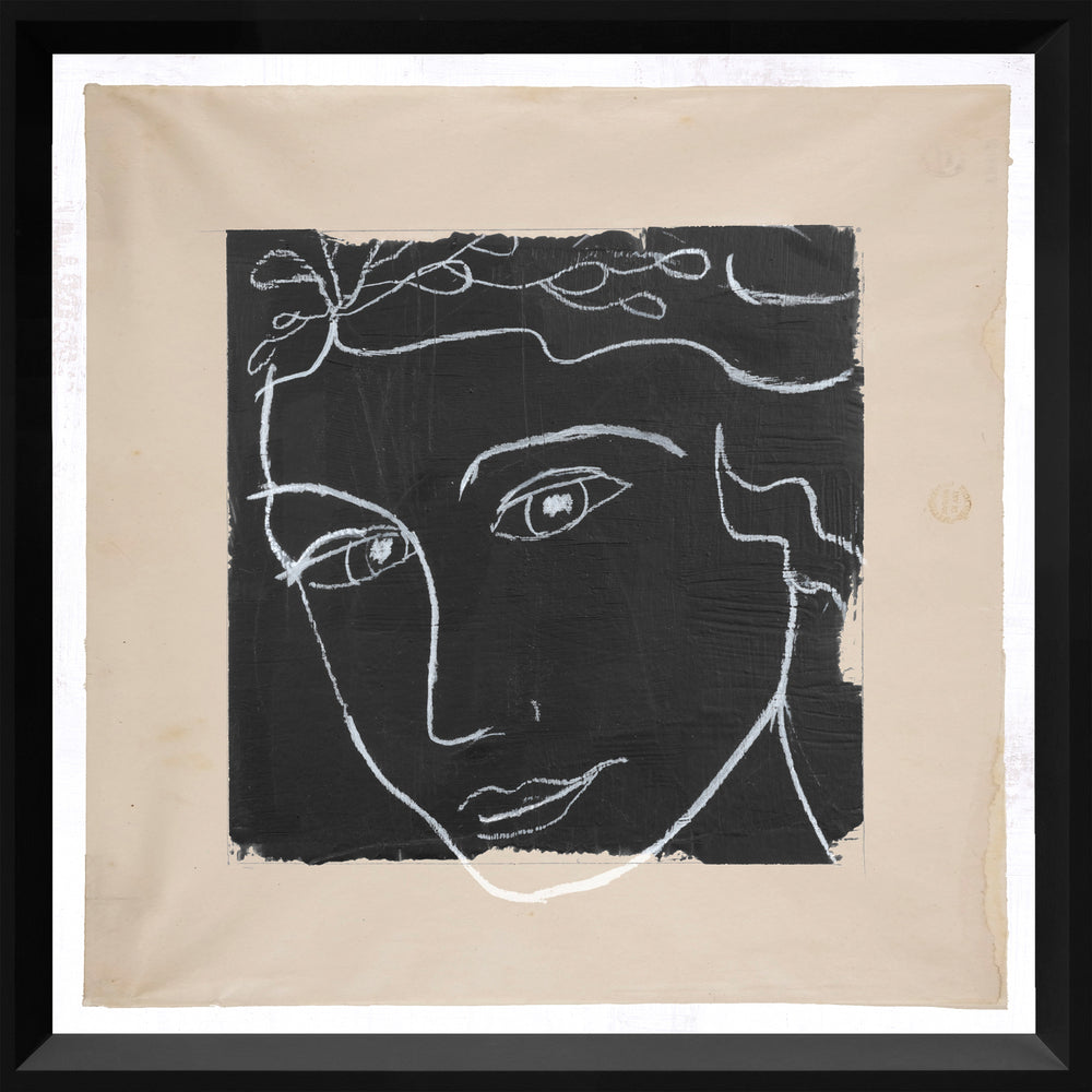 Chalk Line Portrait, art print (glass framed), full view