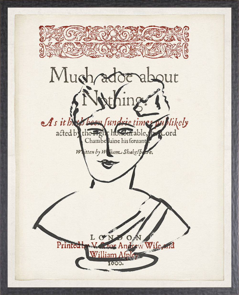 Frontispiece – Bust, art print (glass framed), full view