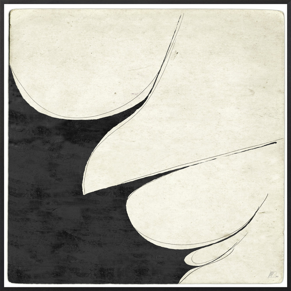 Curved Shadow Forms, art print (glass framed), full view