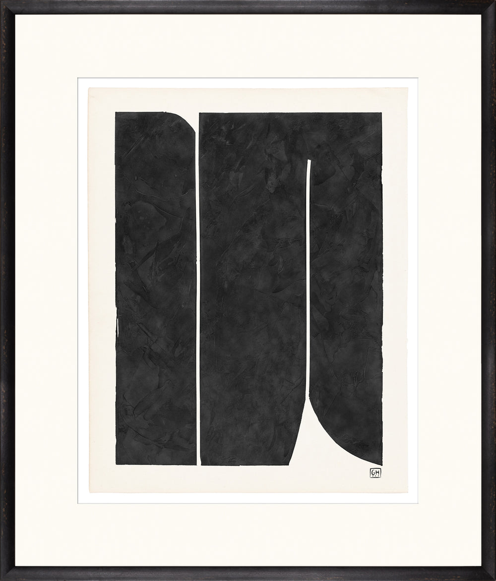 Fractured Ebony Columns, art print, full view