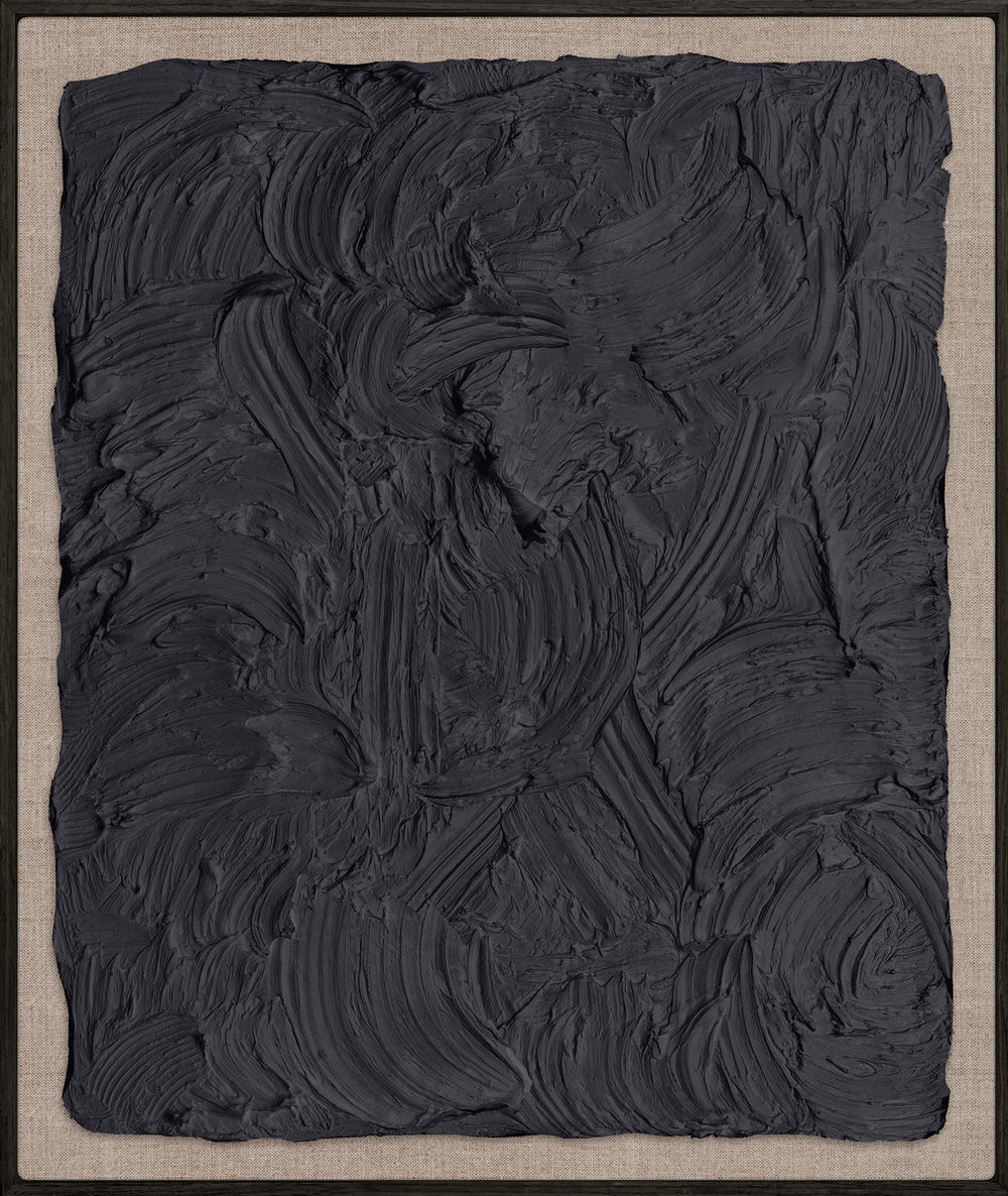 Charcoal Impasto Study, art print (framed canvas), full view