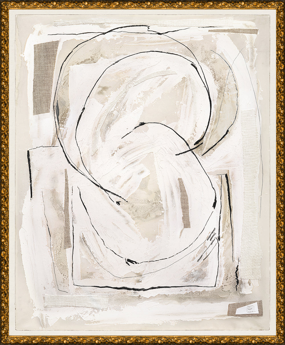 Looped Ivory Gesture, art print, full view