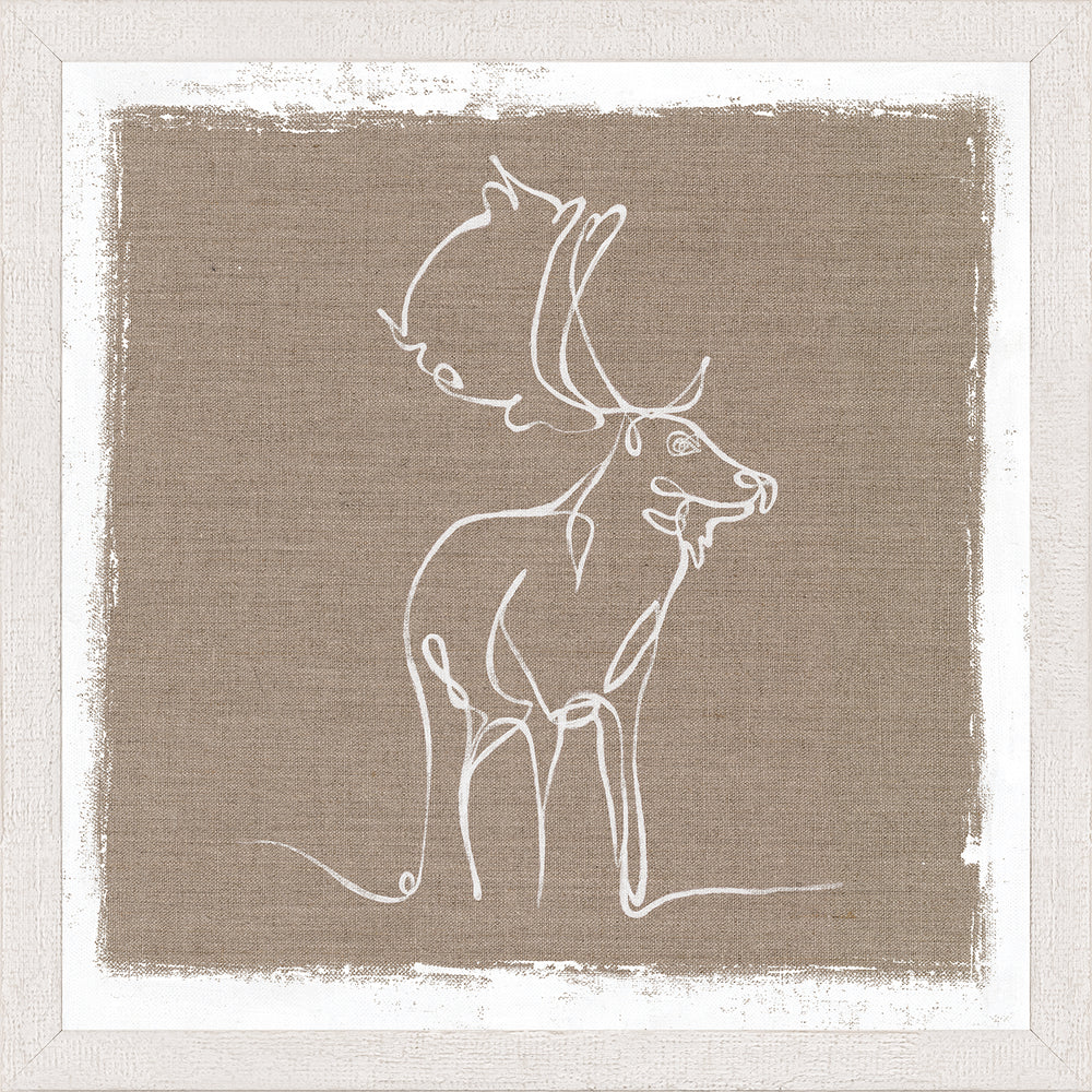 Single Line Moose, art print (glass framed), full view