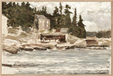 Boathouse Cove, art print (glass framed), full view