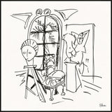 Sculptor's Atelier Sketch, art print, full view