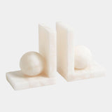 Cassium Ball Bookends in Alabaster, product view