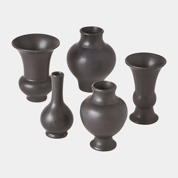 Convene Mini Bud Vases in Matte Black, product view