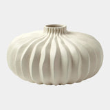 Lithos Vase in Cream, squat size, product view