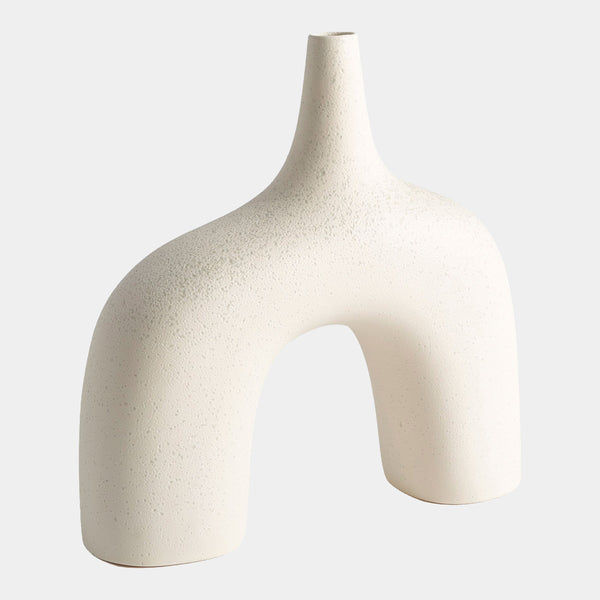 Stretch Vase in Cream Stone, product view
