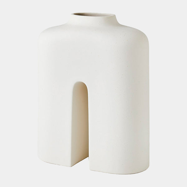 Guardian Vase in White and Cream, product view