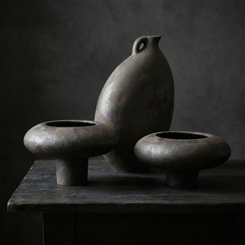 Diviners Vessel in Soot, styled in a room
