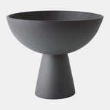Florentina Footed Bowl in Black, front view