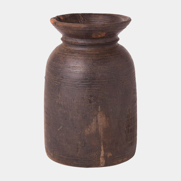 Village Milk Vessel in Brown, product view