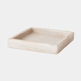 Ponyo Marble Tray in Antiqued White, close-up detail