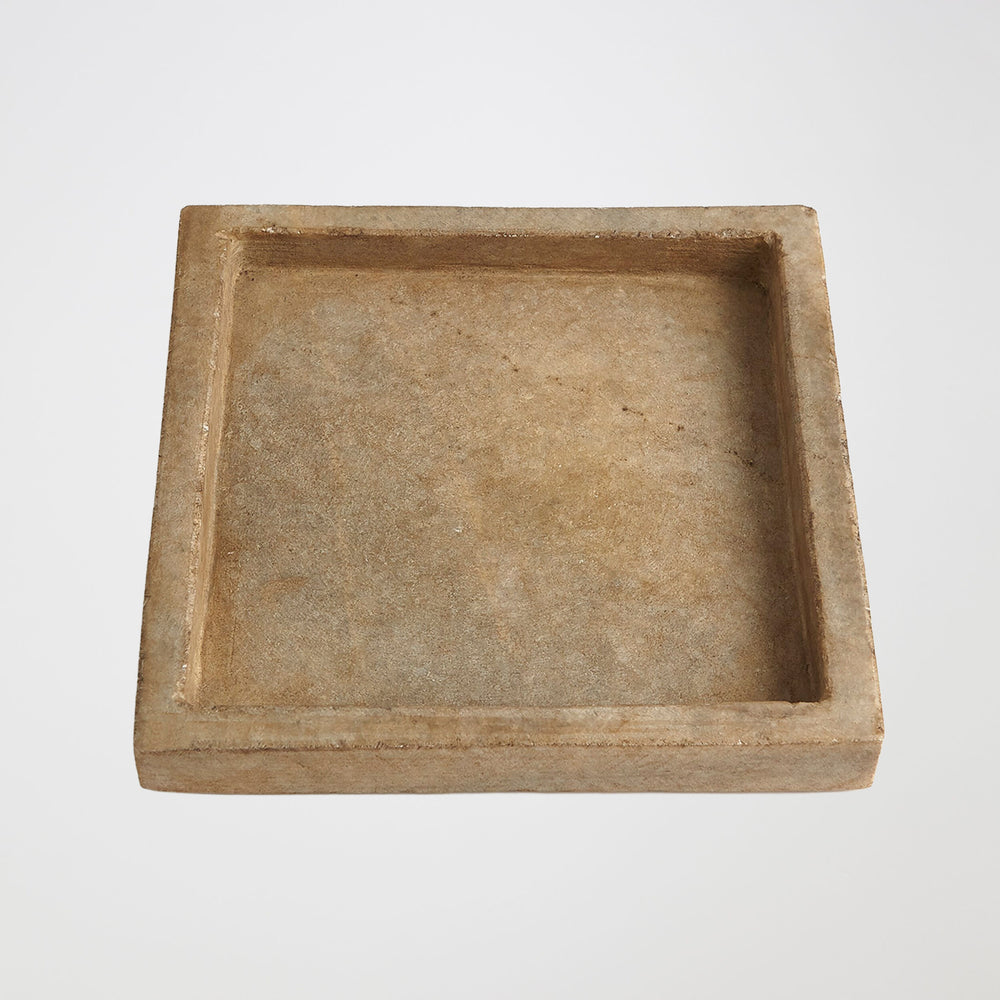 Ponyo Marble Tray in Antiqued White, product view