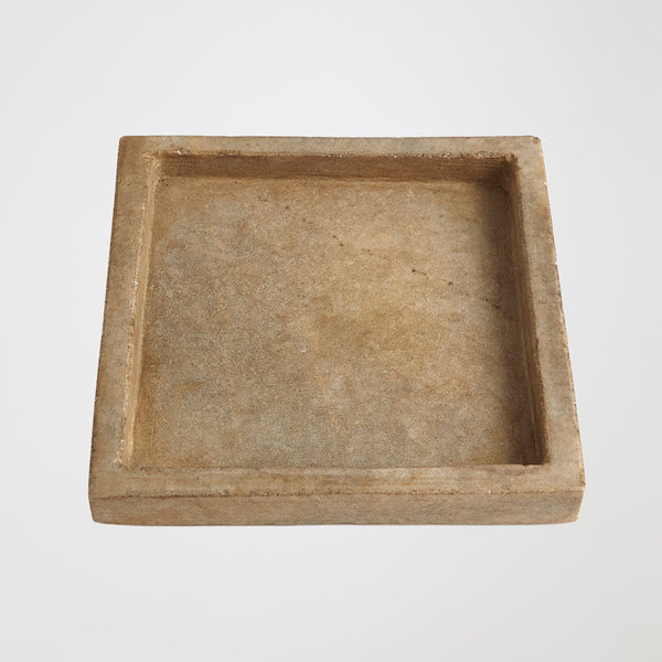 Ponyo Marble Tray in Antiqued White, product view
