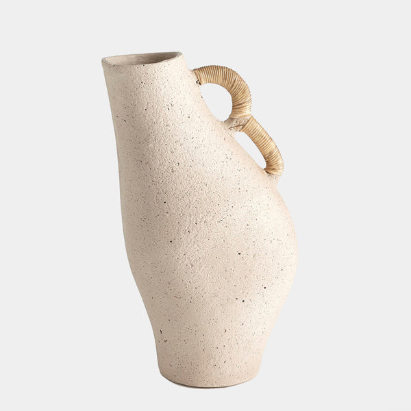 Leaning Vase in Sandstone, product view