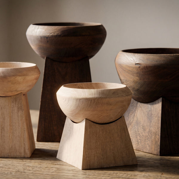 Gordo Bowl in Brown, styled in a room