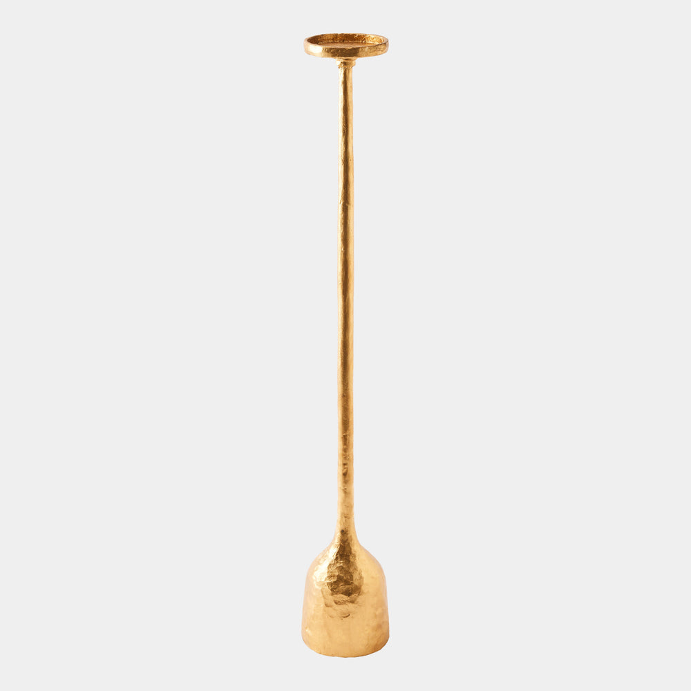 Forged Pillar Candle Holder in Gold Leaf, product view