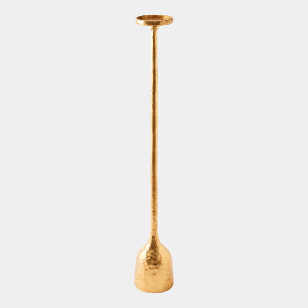 Forged Pillar Candle Holder in Gold Leaf, product view