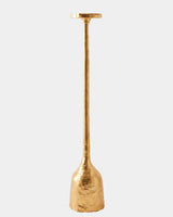 Forged Pillar Candle Holder in Gold Leaf, side profile