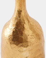 Forged Pillar Candle Holder in Gold Leaf, texture close-up