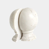 Velaris Marble Sphere Bookends in White, close-up detail