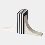 Sleek Bookends in White, close-up detail
