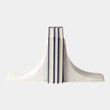 Sleek Bookends in White, close-up detail