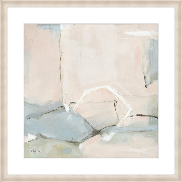 River Stone I, glass framed art, full view