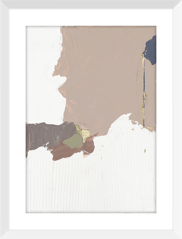 Sandbar I, glass framed art, full view