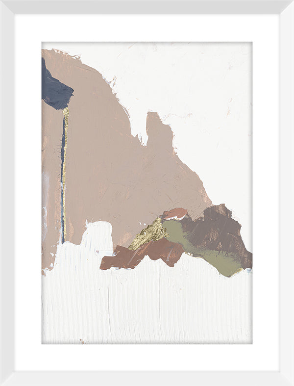 Sandbar II, glass framed art, full view