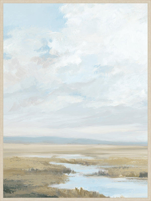 Estuary Light I, glass framed art, full view