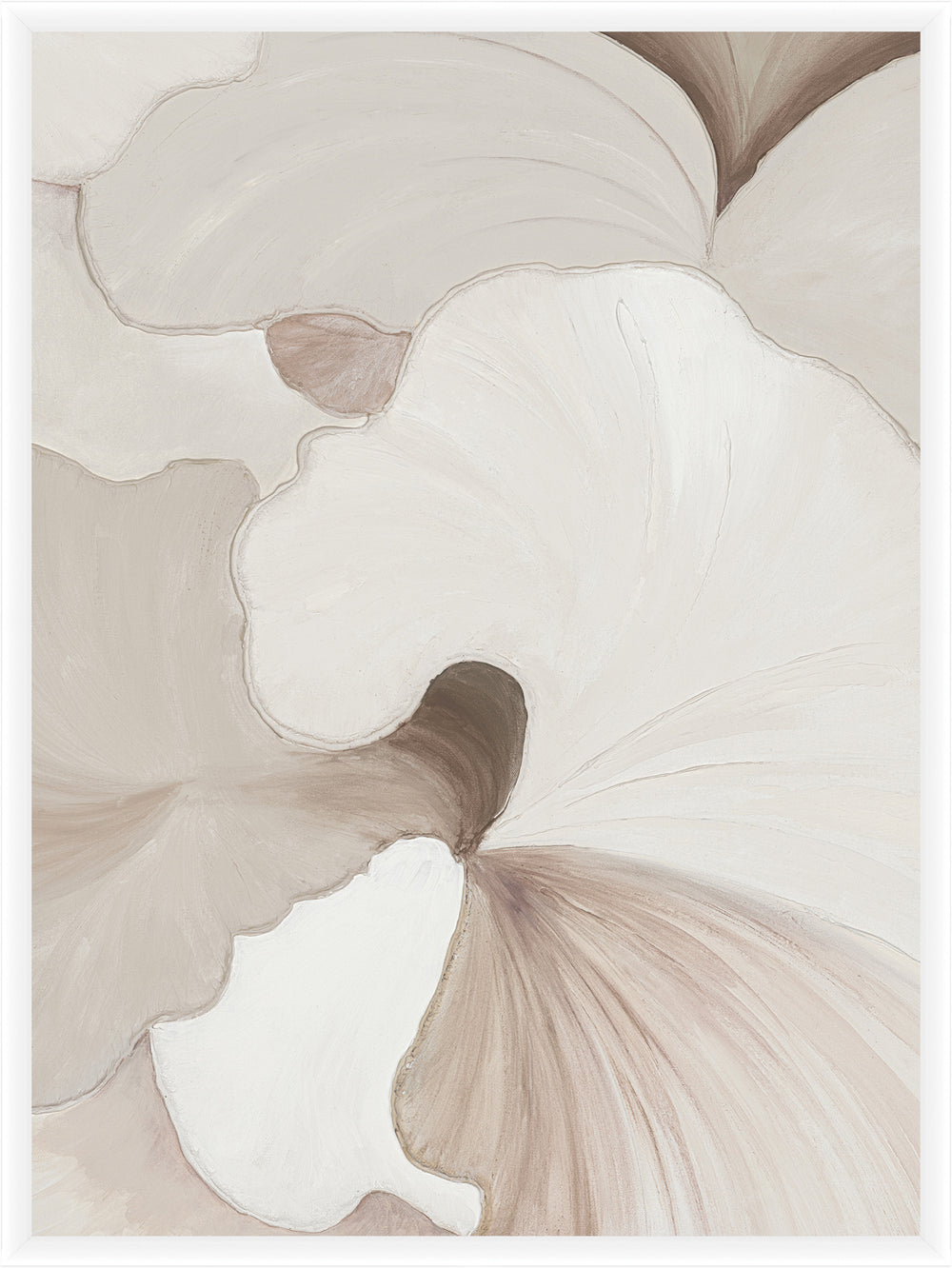 White Magnolia, glass framed art, full view