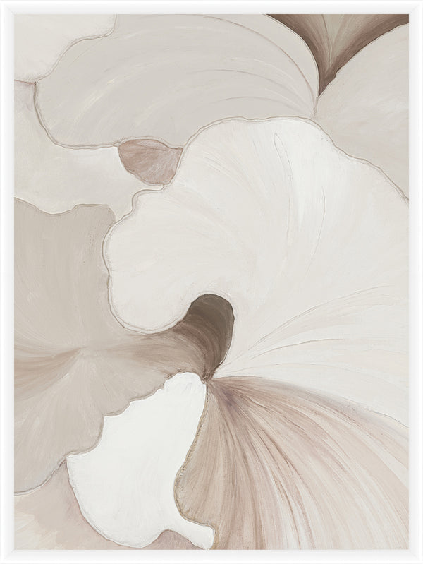 White Magnolia, glass framed art, full view