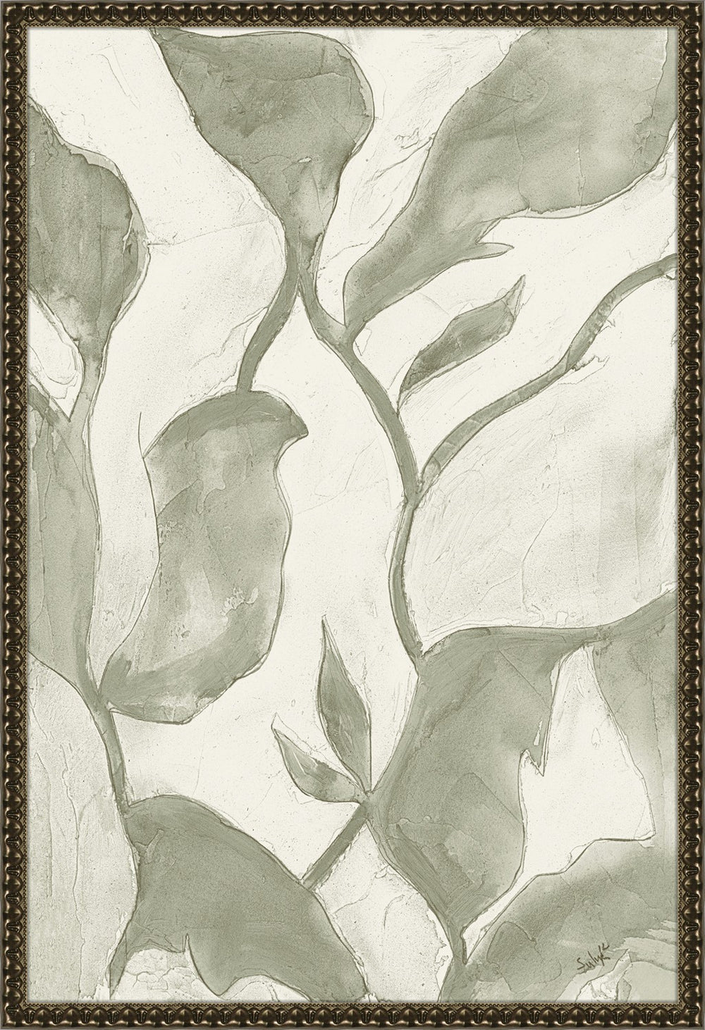 In The Garden I, glass framed art, full view