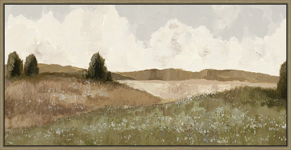Wildflowers in the Meadow, framed canvas art, full view