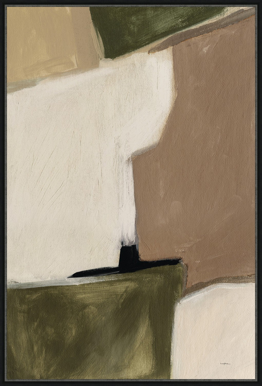 Earthy Abstract I, framed canvas art, full view