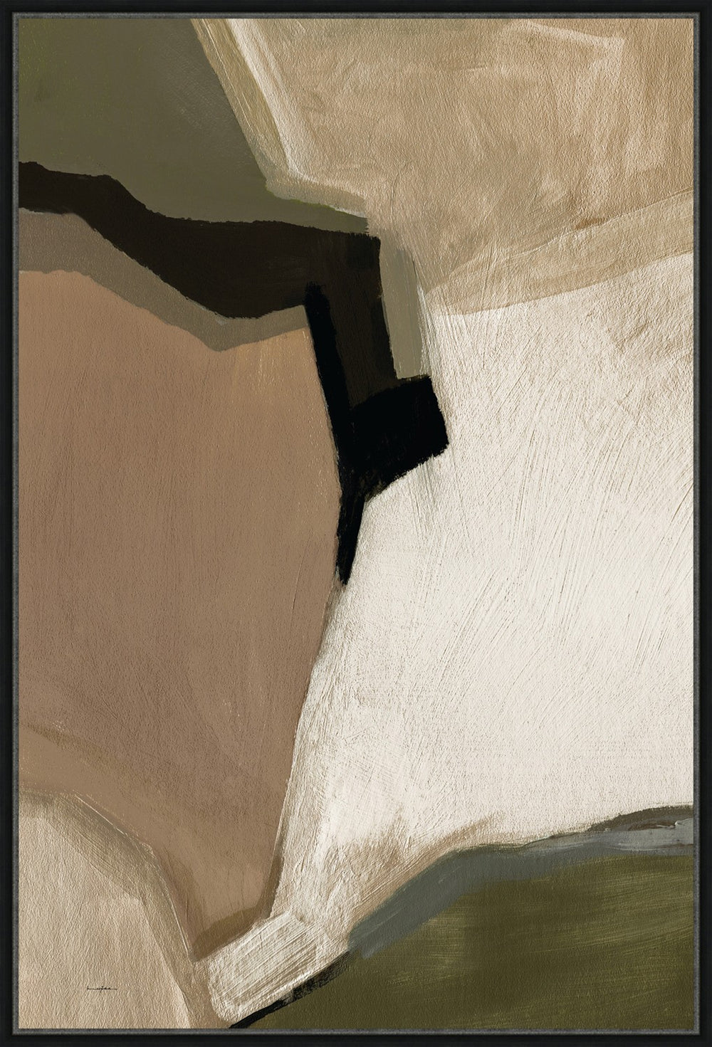 Earthy Abstract II, framed canvas art, full view