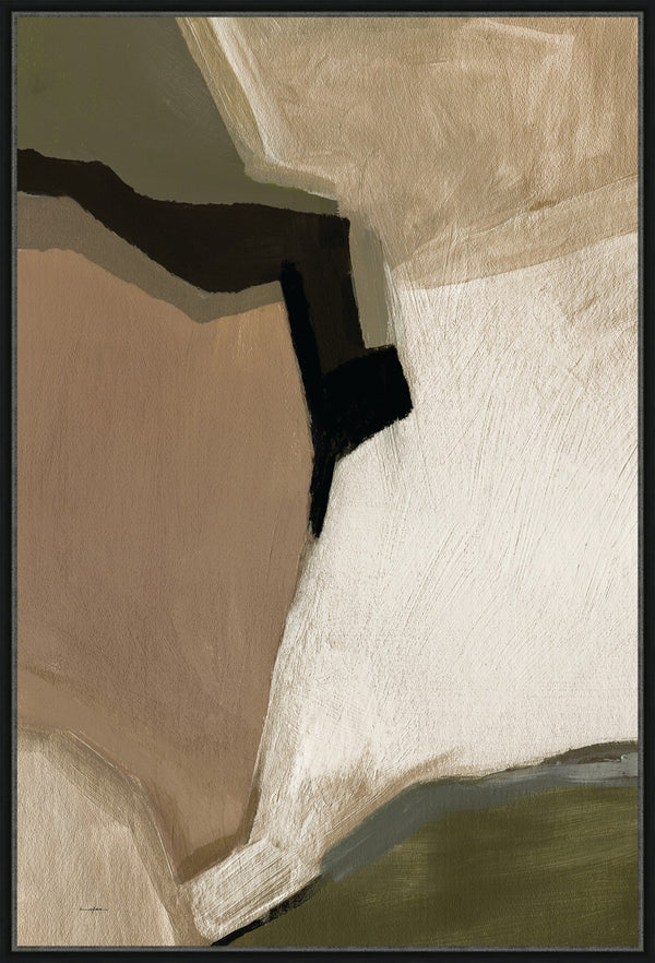 Earthy Abstract II, framed canvas art, full view
