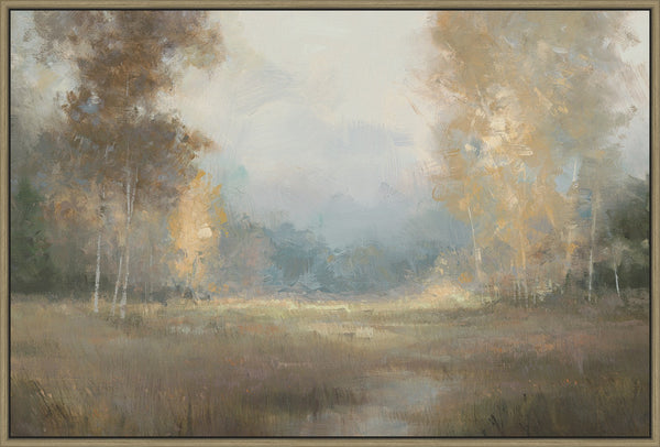 Autumn Birch, framed canvas art, full view