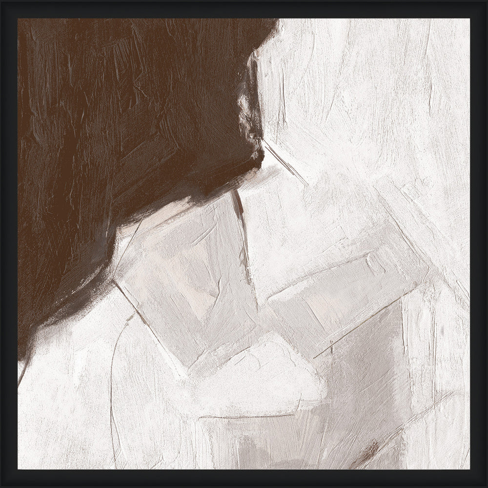 Ink Fragment I, glass framed art, full view