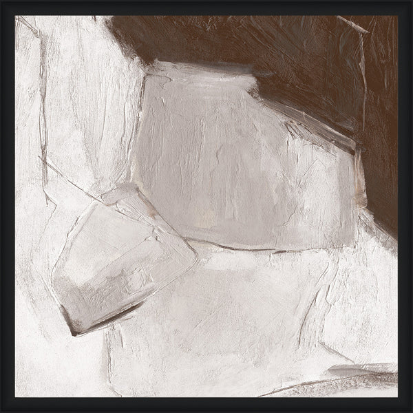 Ink Fragment II, glass framed art, full view